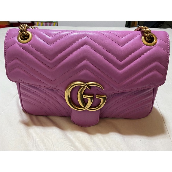 Wow! Rare Gucci Medium Marmont Bag in Pink - Picture 10 of 16